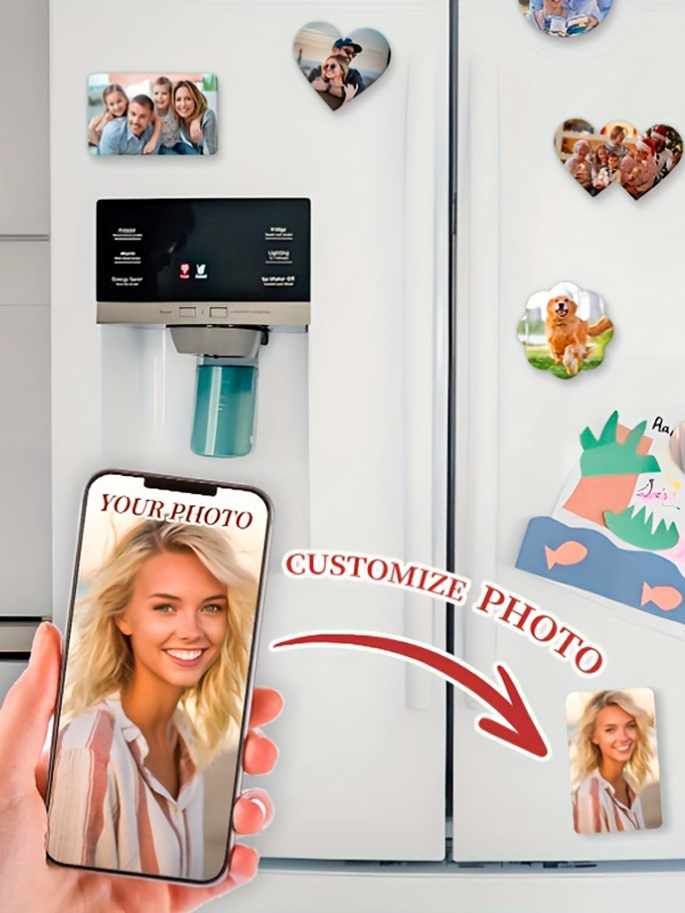 Customized photo refrigerator sticker